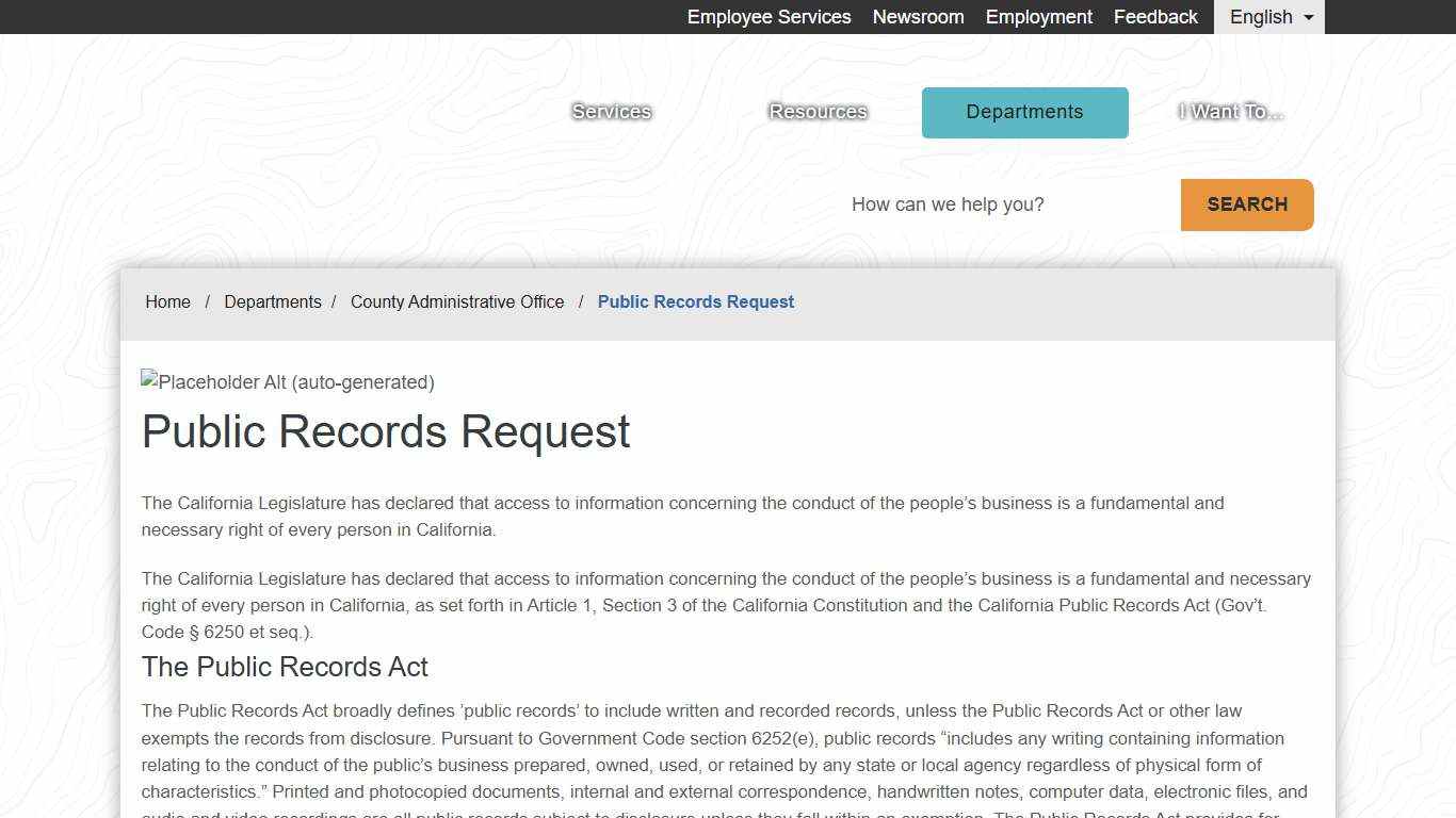 Public Records Request - County of Fresno