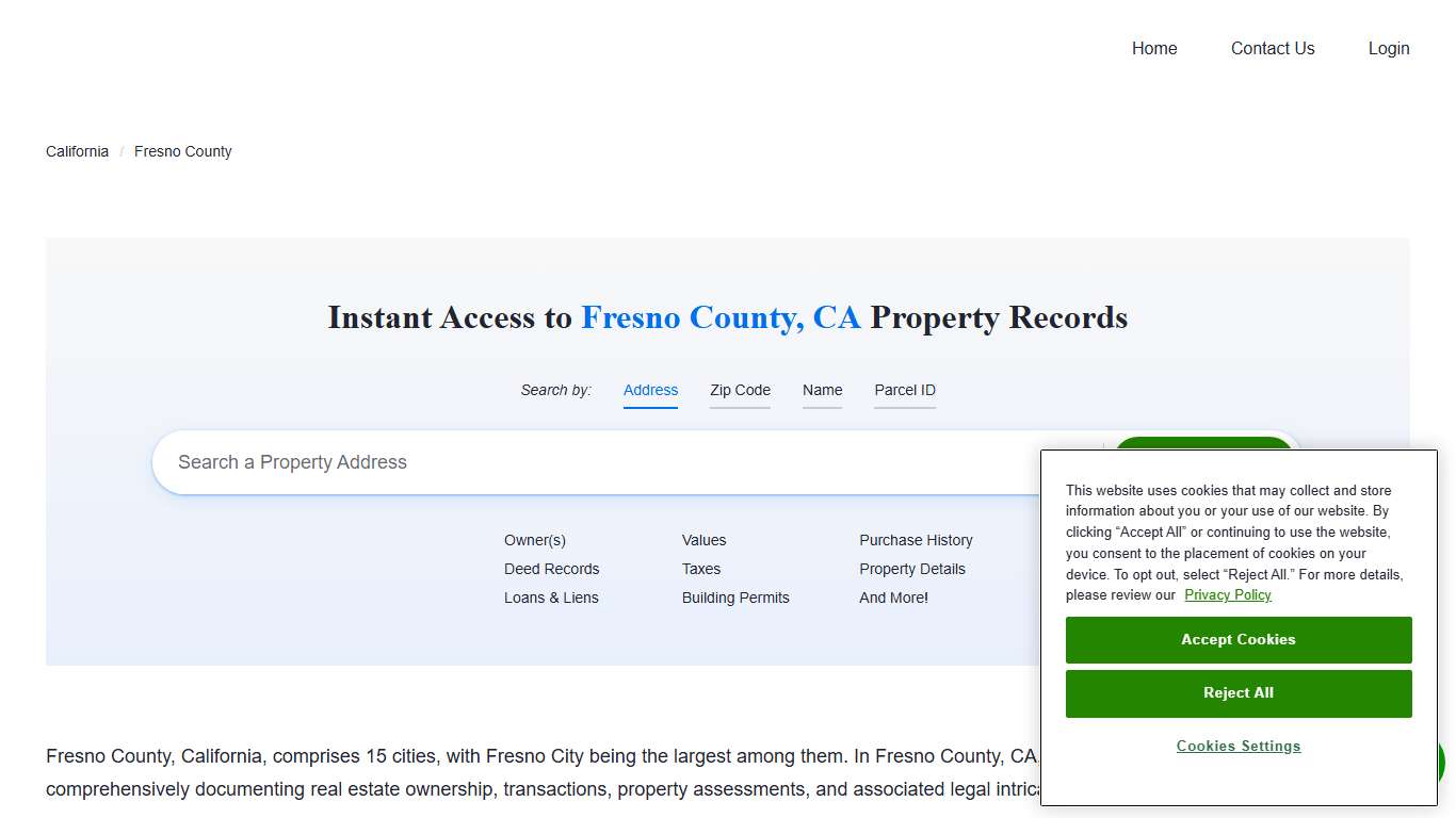 Fresno County Property Records Owners, Deeds, Permits